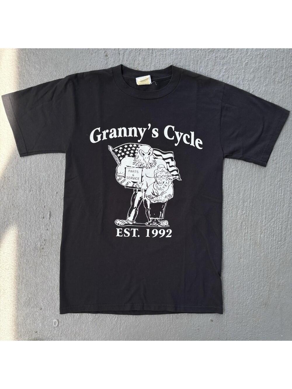2000s Granny’s Cycle Motorcycle Part And Service Shop Store Small Shirt Y2k Bike
